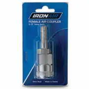 Ironair NITTO STYLE FEMALE AIR COUPLER 30SHOS2 3/8" Hose Barb, Nickel Plated