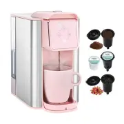 Mecity Pink Coffee Maker 3-in-1 Single Serve Coffee Machine, For Flat Bottom ...