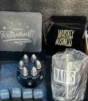 Whisky Rocks Retirement Gift Set W/ Metal Bullet Ice Cubes & Dad’s Sippy Cup