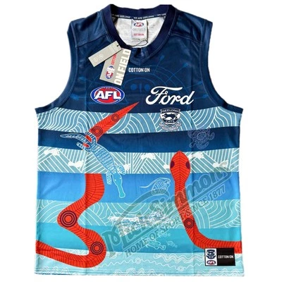 NEW Geelong Cats 2025 Men's Indigenous Jersey AFL Guernsey by Cotton On