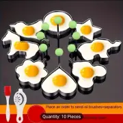 Pan Cake Shape & Rings For Fried Egg 8 Pcs Stainless Steel, Shipping In 15 Days