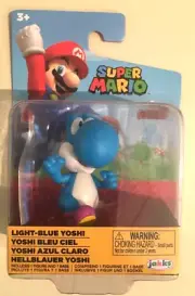 Jakks Pacific World of Nintendo Super Mario Light Blue Yoshi 2 1/2" Mini Figure