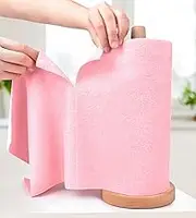 KitchLife Microfiber Cleaning Cloth Roll - Tear-Away Towels, Lint-Free, Reusable, Washable, 20 Sheets for Kitchen, Car, Dishes, and Sensitive Surfaces (Pink)