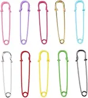 Anneome 10 Pcs Extra Large Heavy Duty Safety Pins Colorful Retro Clips for Blankets Skirts Crafts and Organizing Documents Schools Homes and Offices