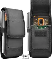 [Tiflook] Phone Holster for Samsung Galaxy S25 S24 S23 S22 S21 Ultra S20 FE S10 A02S A12 A13 A32 A51 A52 Note 20 Ultra Note 10 Plus Nylon Cell Phone Pouch Belt Holder Carrying Case with Belt Clip,Black