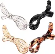 SHERCHPRY 4pcs Elegant Banana Hair Clips for Thick Fine Hair Sleek Ponytail Holder Grip Durable Design for Daily Use and Special Occasions for Sharing