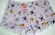 NWT PETER ALEXANDER LADIES LILAC CAT SHORTS SIZE 3+ / AU 24 - 26