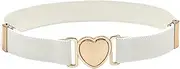 [ccHuDE] Cute Heart Belt Girls Elastic Belts Kids Stretch Belts Adjustable Fashion Belt Ladies Waist Belts Web Strap Belt