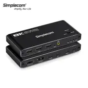 Simplecom 2 Port USB-C KVM Switch 8K Docking Station HDMI 2.1 DP for 2 Laptop