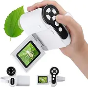 Barchrons 1000X Handheld Microscope for Kids, 4K 2.0" Screen Mini Pocket Microscope with 6 Adjustable LED Lights, Edu Science Birthday Gifts for Kids Ages 8-12, 32G SD Card Included