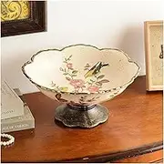 New Chinese Style Ceramic Fruit Plate,Fruit Display Tray,Elegant Nut & Dry Fruit Display Bowl,Candy Nuts Snack Serving Storage Trays Snack Plate