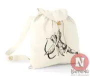 Cupid backpack art love holiday school college organic cotton day bag
