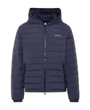 logo-patch padded coat IT46 Black