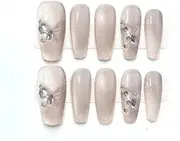 Hand Pressed Nails Design Reusable Pennant Fake Nails Artificial Manicure Wearable
