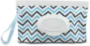 1X Blue Wavy EVA Baby Wet Wipe Pouch Wipes Holder Case Reusable Refillable Wet W
