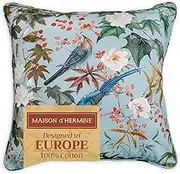 Maison d' Hermine Decorative Pillow Covers 20x20 Inch Square 100% Cotton Throw Pillow Covers with Zipper - Chair, Couches, Sofas, Bedroom, Home - Gifts for Mothers Day (Hokuzai - Blue)