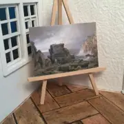 Miniature Dollhouse Room Box Wall Art Ocean Cliffs Classic Handmade