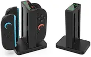 Controller Charging Dock for Switch 2, 4-Controller Magnetic Charging Station with LED Indicators, Type-C Input