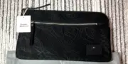 Vivienne Westwood Clutch Bag Pouch Black Zip closure Inner pocket Line Orb