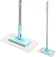Gadhra 40”H Lengthen Mini Swifter Cleaning Mop, Small Sweeper Flat Dust Mop,Dry and Wet Cleaning Mop for Kitchen Bathroom House Wall Window,Blue