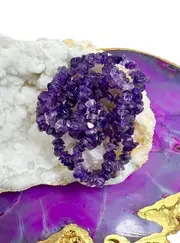 5x Amethyst Crystal Chip Bracelet Set Natural Tumbled Gemstone Calming Energy