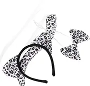 [MOBUTOFU] 1 Set Snow Leopard Dress Head Bandana Animal Headband Leopard Ears Hair Hoop Leopard Headpiece Leopard Costume Kit Photo Props Hair Accessories for Party Plush