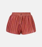 [Oseree] Oséree Striped lamé shorts AU 10 multicoloured