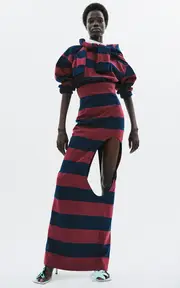 [A.W.A.K.E. MODE] Cutout-Detailed Cotton Maxi Skirt
