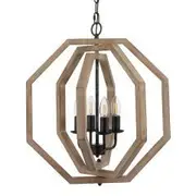 Telbix Lighting Indio 4-Lights 25W E14 Pendant Light - Black / Meranti