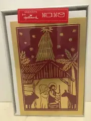 Hallmark Manger Scene Christmas Cards Jesus Holi Birth Box of 16 Seasons