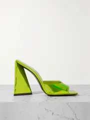 [The Attico] The Attico - Devon Iridescent Pvc Mules - Green - IT37 IT 37 Green