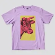 Uniqlo x Kashiwa Sato Andy Warhol Cow Art SIZE 3XL Light Purple Multicolor