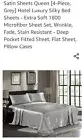 PURE BEDDING Microfiber QUEEN Satin Sheet Set 4 Piece Set GREY