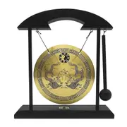 Mini Desktop Gong Table Wind Chime Percussion Instruments with Mallet for Home