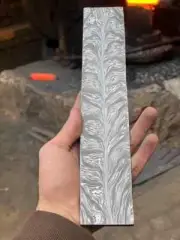 DAMASCUS HAND FORGE FEATHER BILLET BLANK 12" FOR KNIFE MAKING