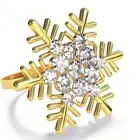 6pcs/pack Silver Gold Snowflakes Shape Napkin Rings Metal Towel Ring Home