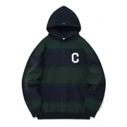 [COVERNAT] C LOGO 條紋寬鬆帽T（綠色） [F7]