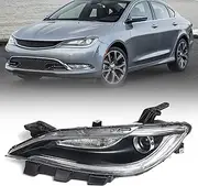 Halogen Headlight Compatible with Chrysler 200/200c 2015 2016 2017 W/O LED DRL Headlamp Head Light 68284785AA 68284784AA Left Driver Side