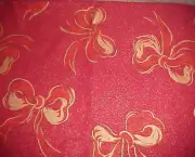 Red and Gold Bows 42 Inch Home Decor Fabric - 1 1/2 yards