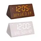 Digital Alarm Clock Wooden Gift Electronic Clock for Desk NightStand Bedroom