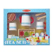 Melissa & Doug Wooden Steep & Serve Tea Set - Kitchen Play - Quality Educational