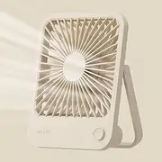JISULIFE Desk Fan Battery Operated Small, 180° Foldable Portable Fan, 4 Speeds Adjustable Ultra Quiet for Home Office Travel Outdoor-Brown