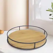 Wooden Turntable Tray Rotating Storage Tray for Counter Kitchen Bathroom