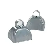 Metallic Silvertone Cowbells - Toys - 12 Pieces