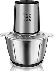 Household Stainless Steel Meat Grinder, Kitchen Appliance Electric Food Processor 3L Electric Meat Grinder Blender for Meat/Fish/Vegetable/Baby Food,Silver