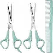 Professional Hair Scissors Set, Hairdressing and Thinning Shears with Comb, for Home, Salon, Barber