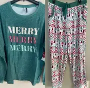 NEW Jaclyn Bonnie Gome Men’s Christmas Pajama Set Green/Red/White Size S-XL
