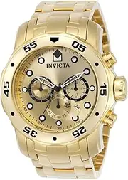 [Invicta] Men's Pro Diver Collection Chronograph Watch, Gold, 48 mm, Quartz Watch,Diver