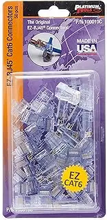 Platinum Tools 100010C EZ-RJ45 Cat 6+ Connectors, Clamshell, 50-Pieces, RED