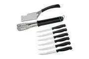 WILTSHIRE BAR-B 8 PIECE GRILL SET Bar-B Mate Tongs Steak Knives Barbeque